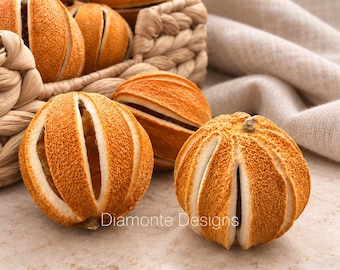 Natural dried slit ORANGES  / Whole Oranges  Citrus / Decorative Oranges / crafts , Christmas Botanical Decor / Potpourri / xmas Wreath