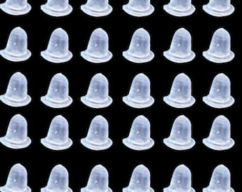 4mm Bell Shape Silicone Rubber Back Earring Stoppers Hallazgos claros