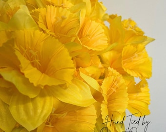 Artificial Silk Daffodils Easter Spring Flowers Home Garden Grave Decor Crafts