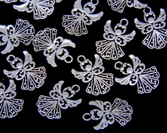 Lot De 5 Pendentifs Breloques Fée - Argent Tibétain 21x15mm - Neuf