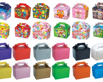 Party Food Boxes Loot Lunch Cardboard Gift Children's Kids Happy Birthday UK