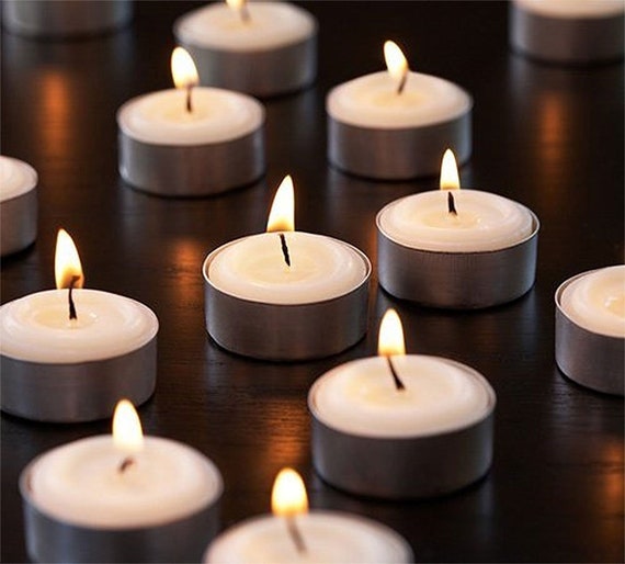 Unscented Tea Lights 8 Hour LONG BURN Night Light Candles Tealights 6 / 25/  50 / 100 / Pcs UK