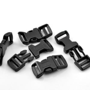 6.7cm Curved Black Plastic Buckles Buckle Side Release For 25mm Webbing