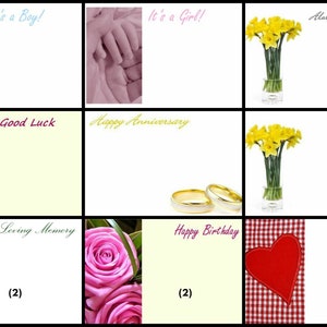 50 Florist Flower Message Cards Birthday Anniversary Mothers Funeral ...