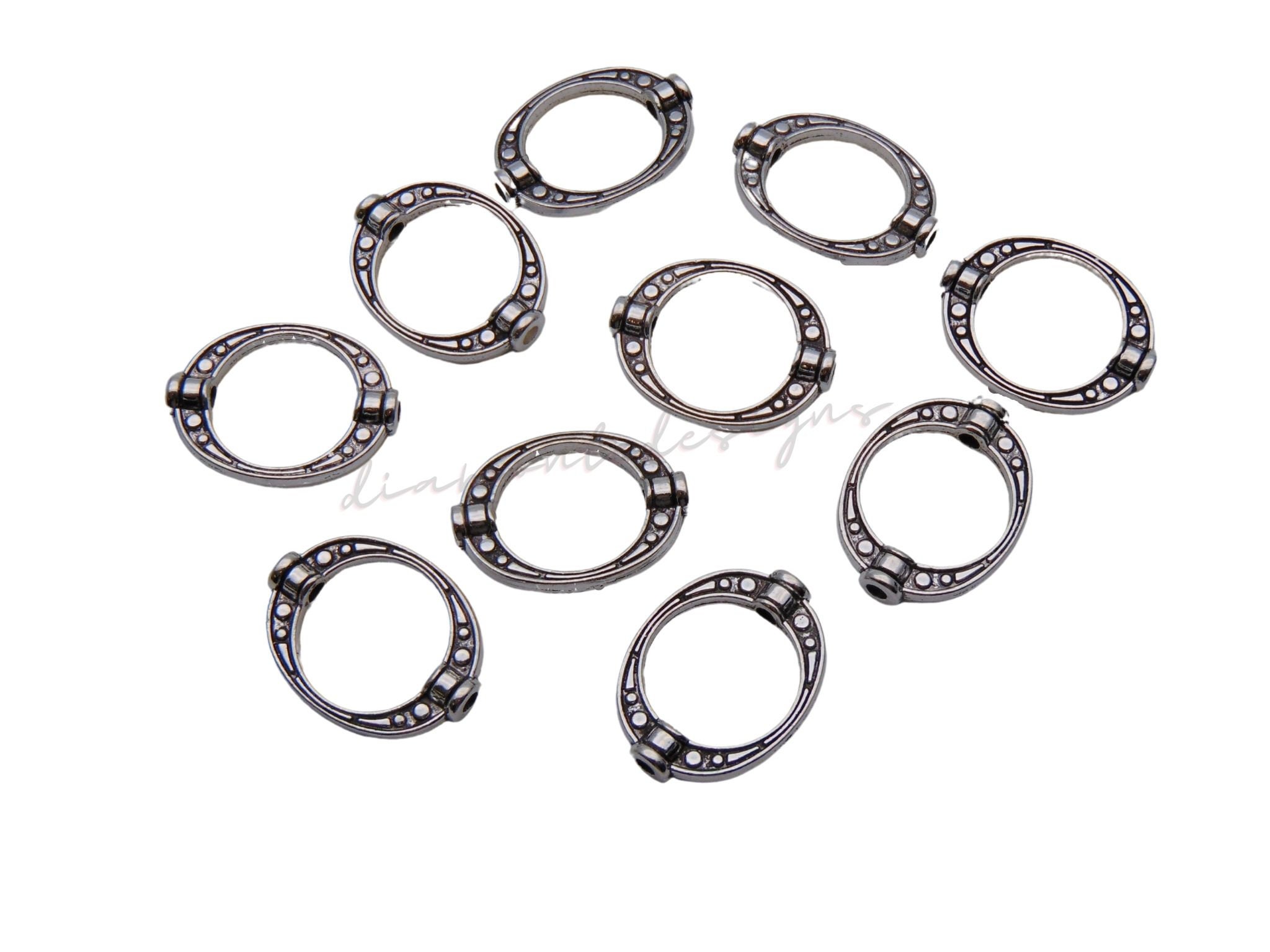 6 Pc, Silver Tube Spacers, Licorice Sliders, Licorice Spacers, Bracelet  Spacers, Bracelet Findings, Oval Spacers, Licorice Leather Findings 