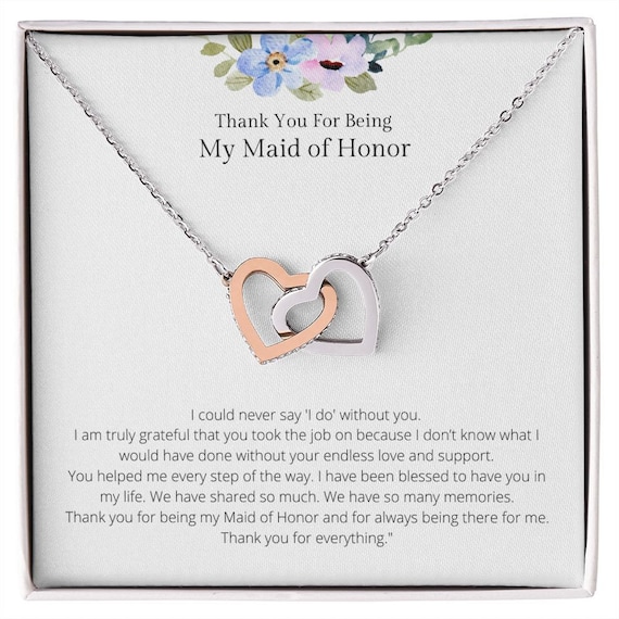 Maid of Honor Thank You Gift From Bride Maid of Honor Etsy