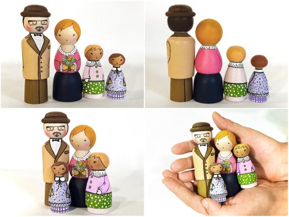 Holz Möbel Puppen Haus Familie Miniatur 7 Menschen Puppe Spielzeug für Kind Kind