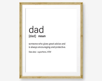 Dad Gift | Dad Definition | Fathers Day Gift | Dad Christmas Gift | Funny Dad Gifts | Dad Digital Gift | Dad Print | Funny Definition