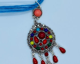 Colourful turquoise festival necklace