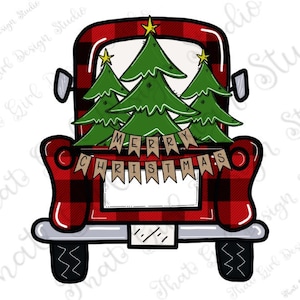 Buffalo Plaid Vintage Truck, sublimation png, Merry Christmas Burlap Banner, Wall Art, DIGITAL DESIGN, DOWNLOAD, Hand Drawn, jpg,print