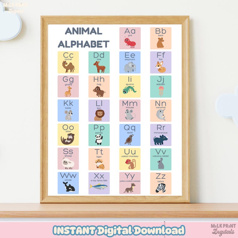 Soft Colors Alphabet Chart Phonics Chart Letter Sound Activity ...