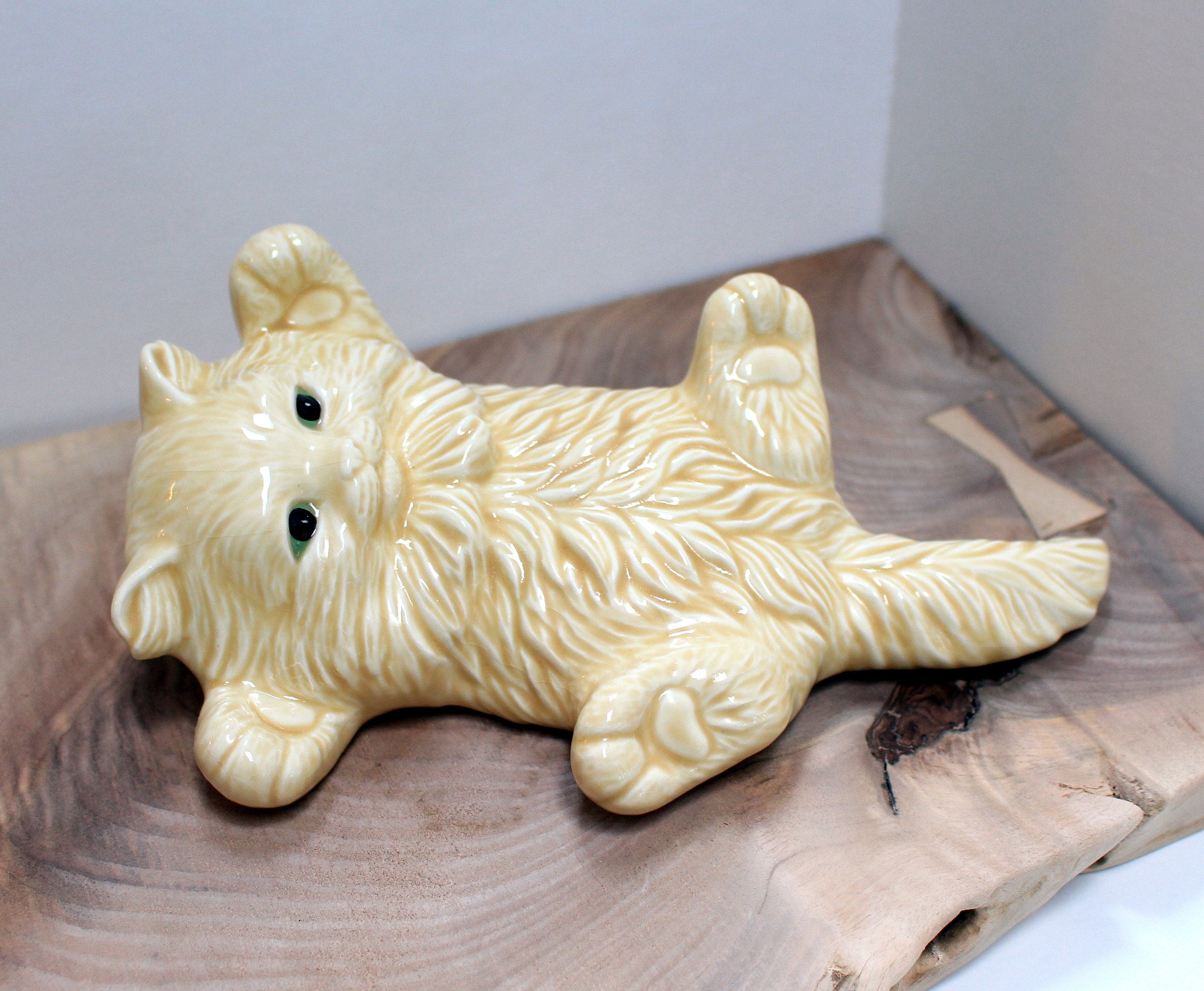 Vintage Handpainted Ceramic Playful Cat Figurine  Etsy