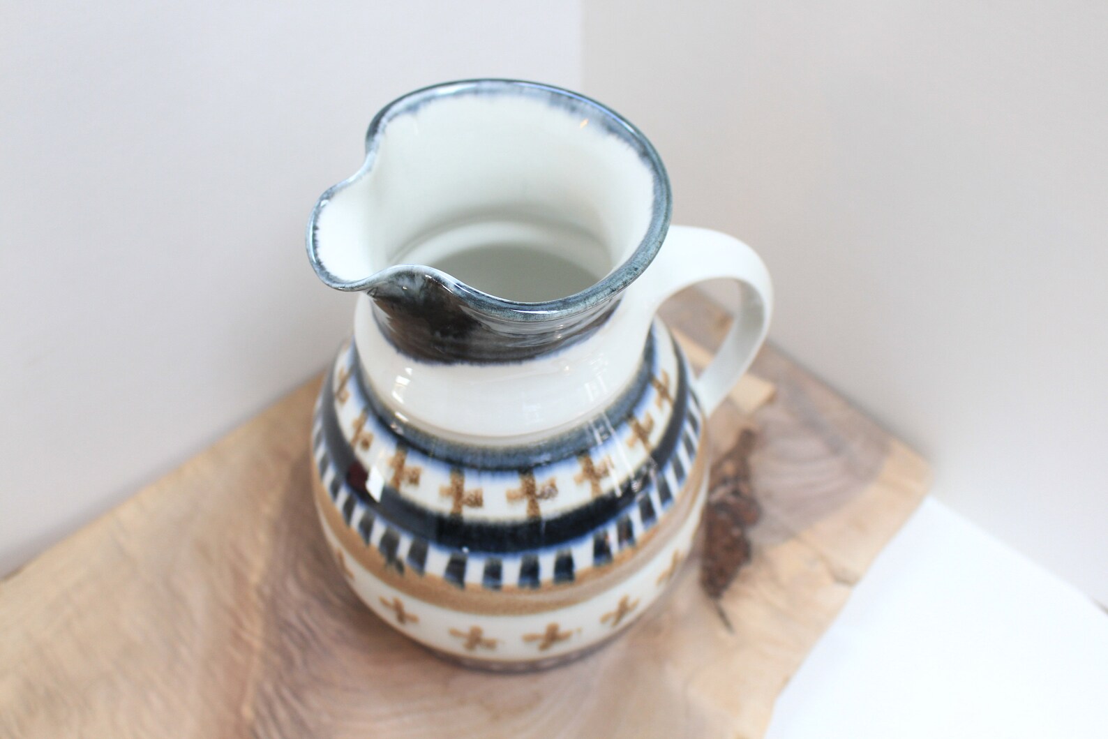 Vintage Handmade Handpainted Ceramic Pitcher Etsy