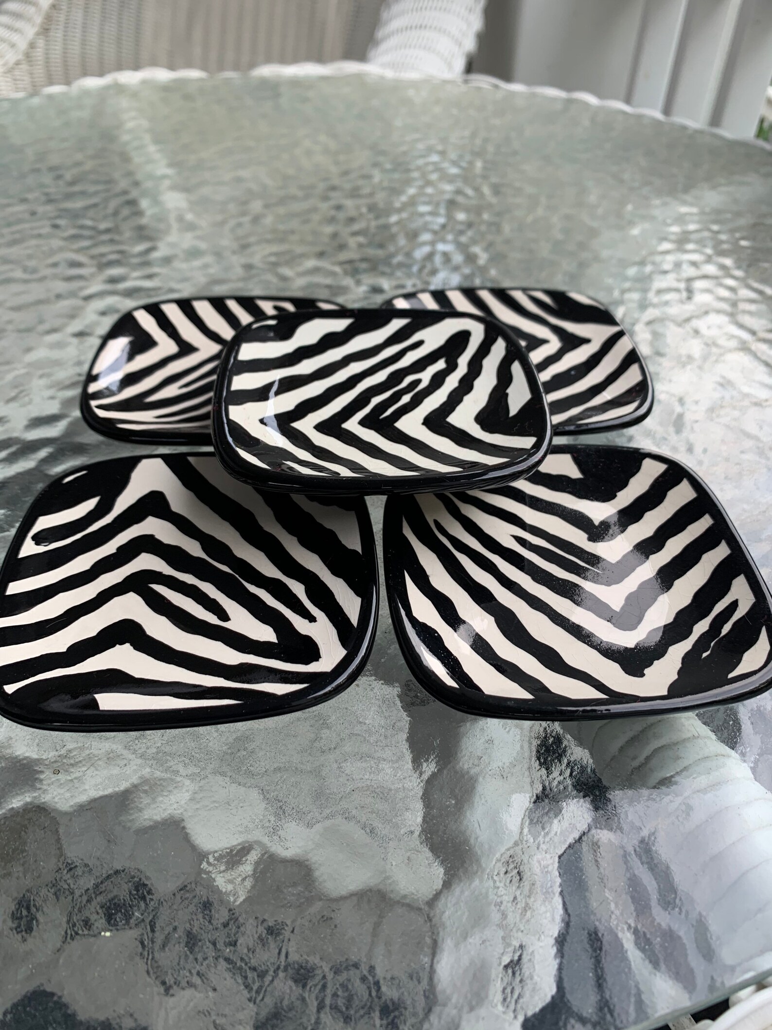 Vintage Black and White Zebra Pattern Sushi Plates | Etsy
