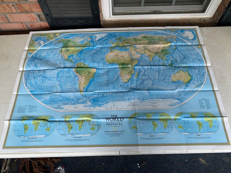 National Geographic Magazine World Map | Etsy