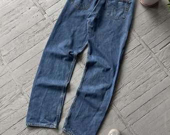 Jeans Vintage 90s Levi's 501 Pierna Recta Lavada Azul Denim Talla 38