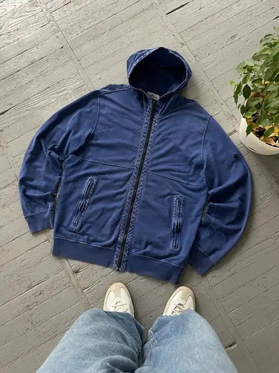 Vintage Stone Island Zip Hoodie Deep Blue Size XXL Fits X - Etsy Canada