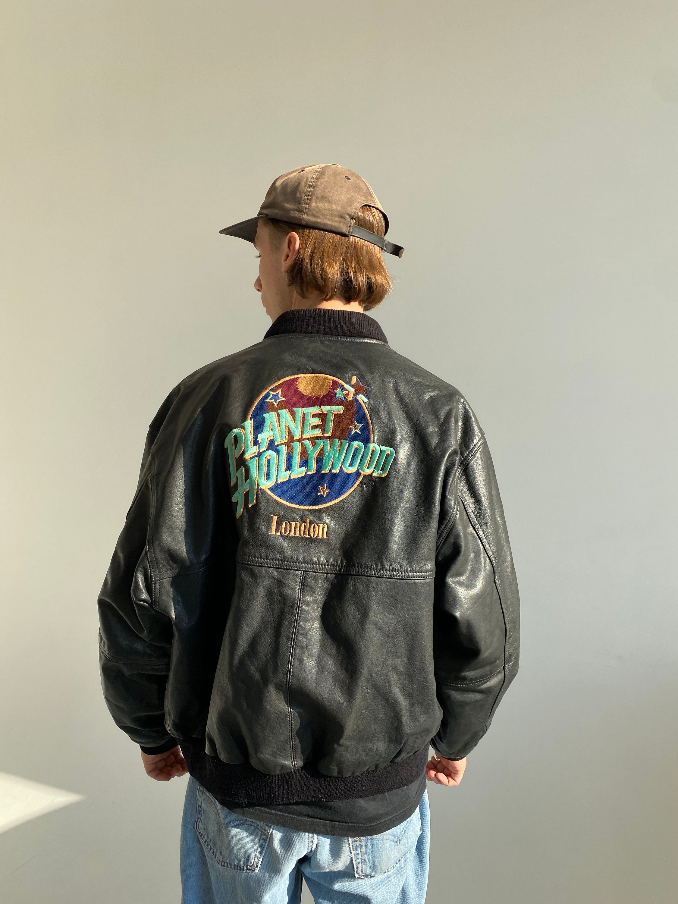 Vintage Planet Hollywood Reversible Leather Bomber Jacket L - Etsy