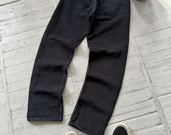 Vintage 90s Levi's 501 Black Classic Street Denim Jeans Size 34x32