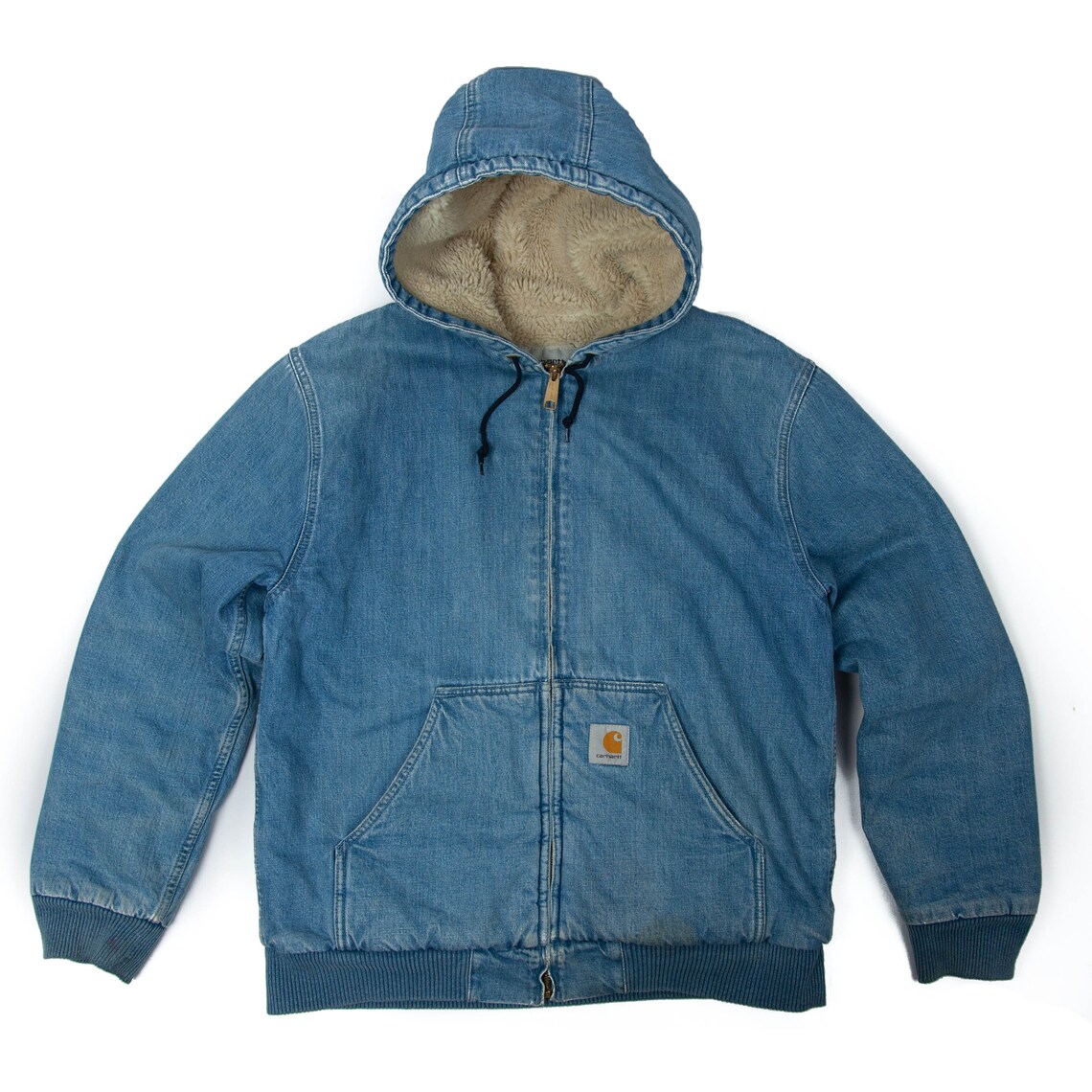 Carhartt WIP Denim Active Jacket Sherpa Lined Rare Vintage Etsy
