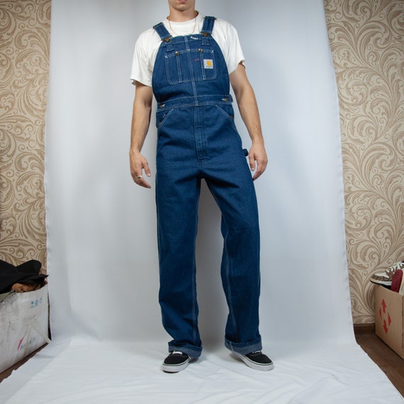 Vintage Carhartt Cargo Carpenter Bib Overall Stone