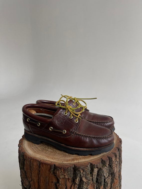 Timberland 3 Eye Classic Lug Platform Boots Brown Leather Size M 