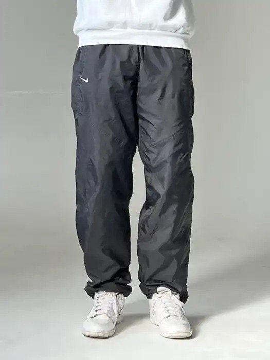 Vintage Nike Nylon Track Outdoor Street Casual Pants Black Vintage Nike Nylon Track Outdoor Street Casual Pants Black