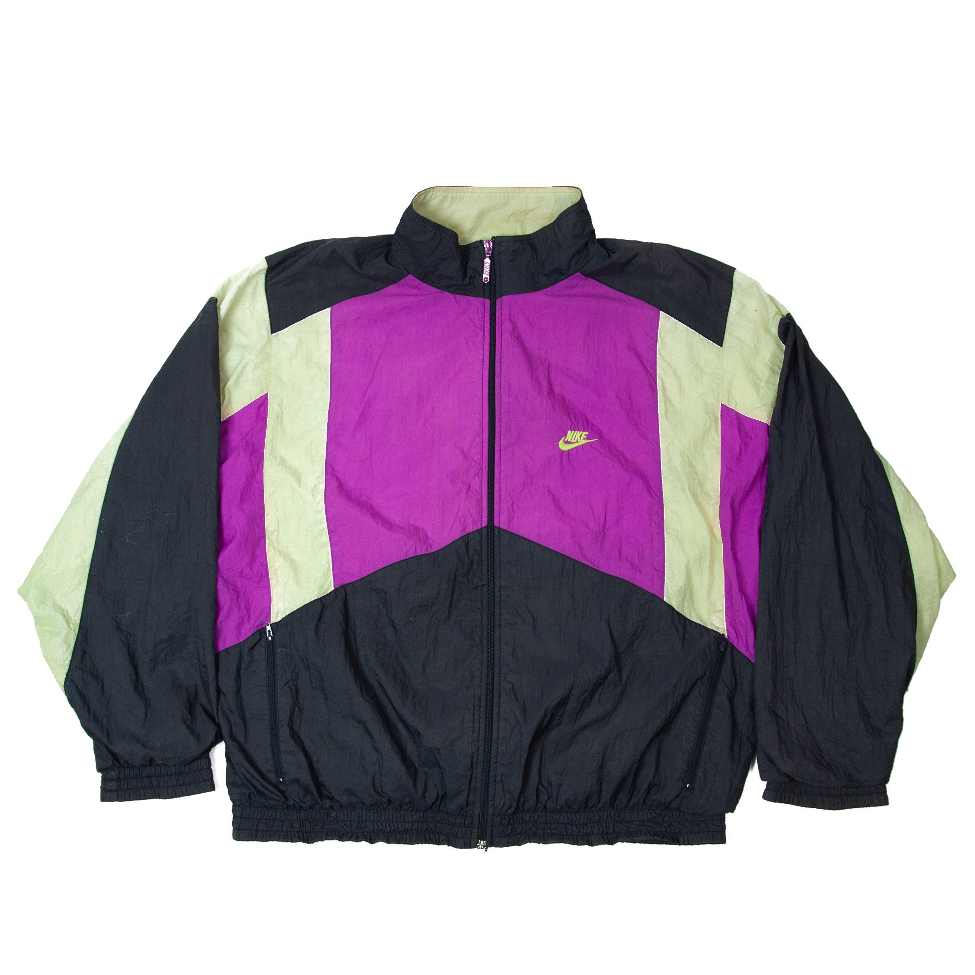 Vintage 80er Nike Multicolor Track Top Jacke XL Lila Neon | Etsy