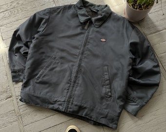 90s Vintage Dickies Durable Nylon Bomber Work Jacket Gray Size Large