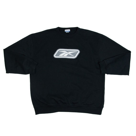 Vintage Reebok Athletic Sweatshirt Black Baggy Cre