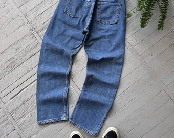 Vintage 90er Jahre Herren Levi's 501 Washed Blau Gerades Bein Regular Fit Denim Jeans Größe 30x28