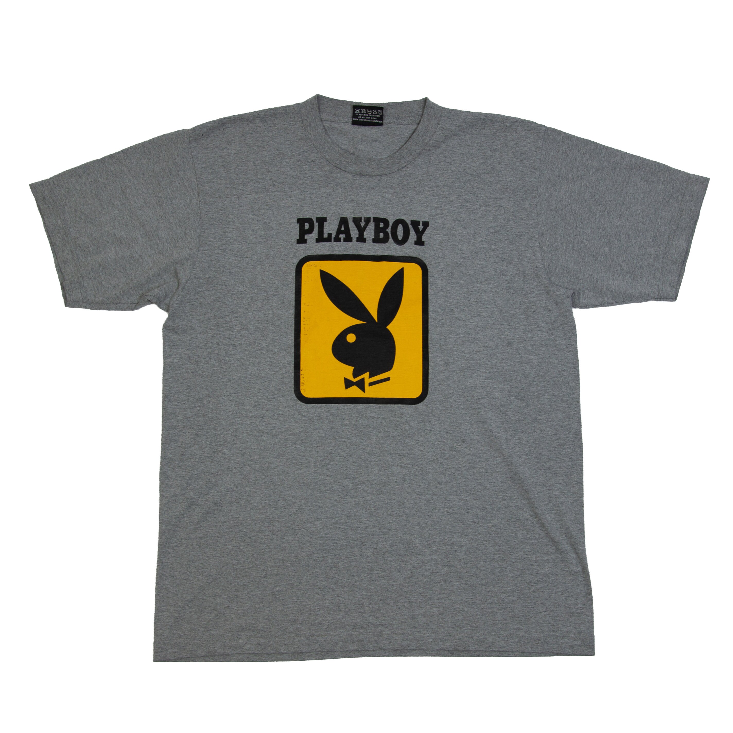 Vintage Playboy Big Logo Tee Shirt Melange Gray Etsy