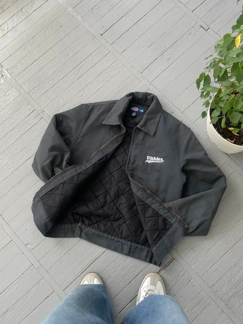 Vintage Dickies Harrington Work Jacket Asphalt Gray Size S Etsy