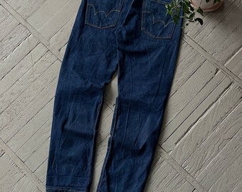 Vintage Edwin Japanse Regular Fit Selvedge Denim Jeans Washed Denim Maat 30