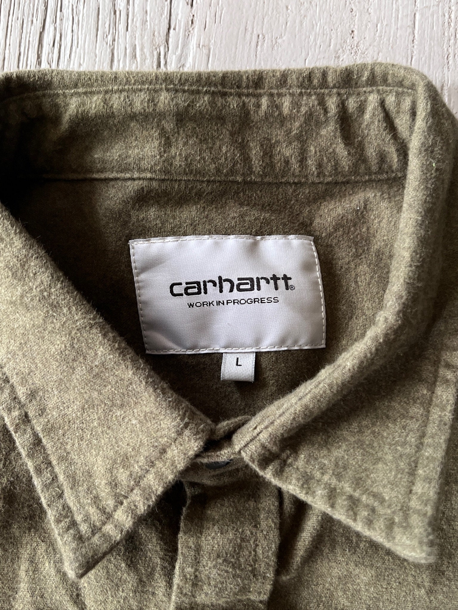 Carhartt WIP Collared Button up Oxford Utility Style Shirt Olive Green Size L Etsy Canada