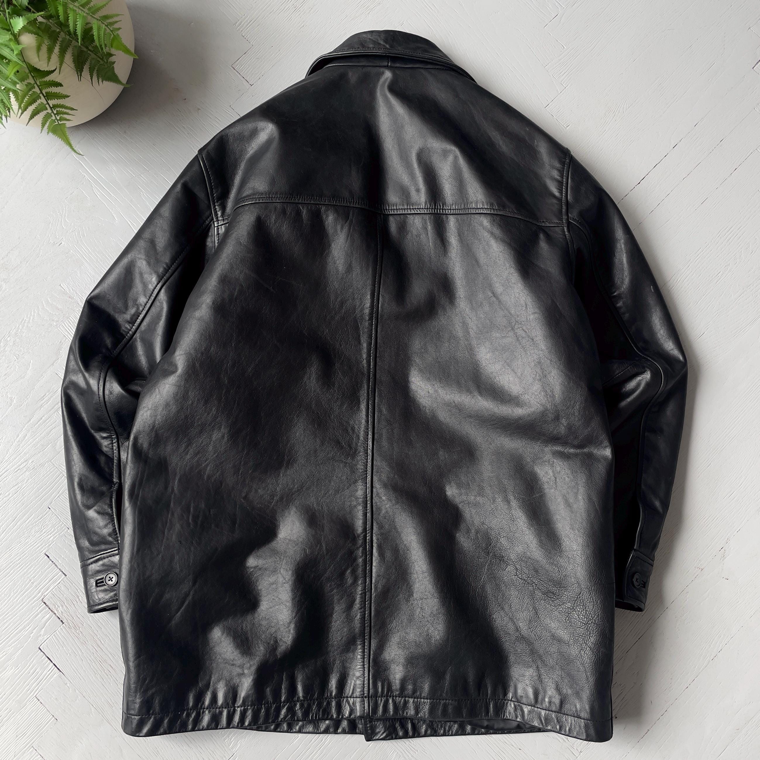 ジャケット・アウター old GAP leather jacket black 90s 00s s-l400.jpg
