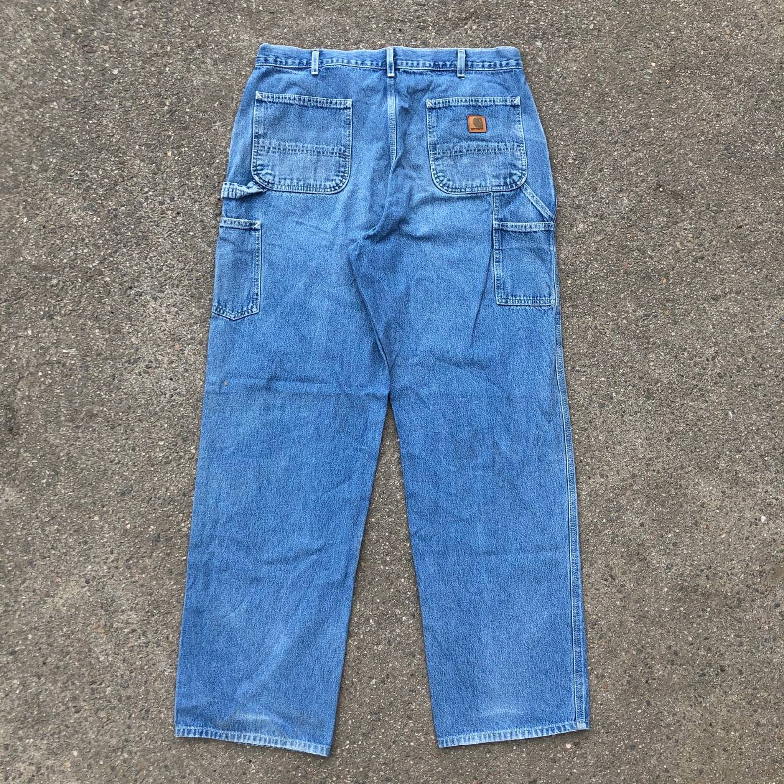 Vintage Carhartt Workwear Carpenter Stonewashed Jeans 38x32 Etsy