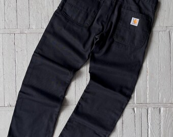 Vintage Carhartt Monty Relaxed Fit Straight Leg Work Pants Black Size 33x32 Etsy