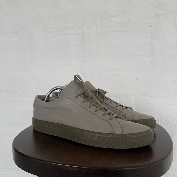 Common Projects Low Top Basic Sneakers Leather Gray Size US 10