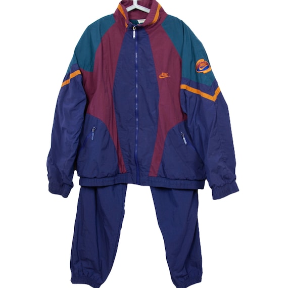 Vintage 90s 80s Nike Track Suit Top Pant Multicolo