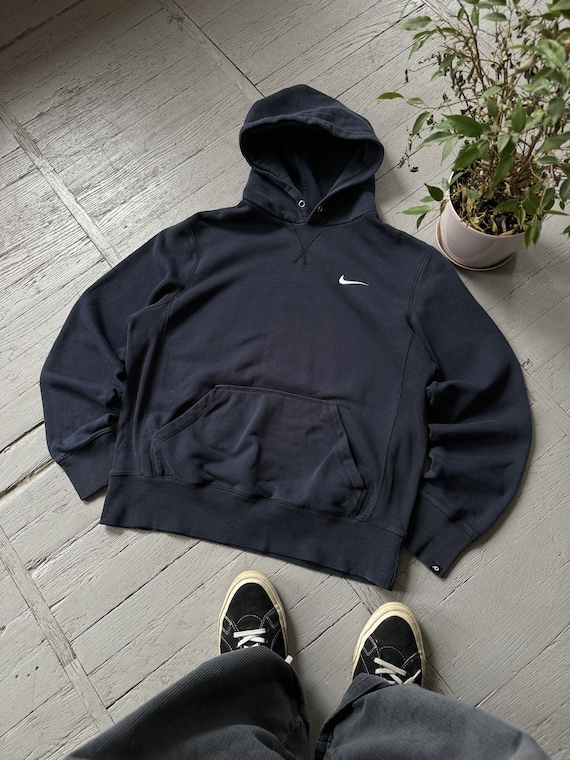 Nike Small Swoosh Baggy Oversized Hoodie Faded Bl… - image 1