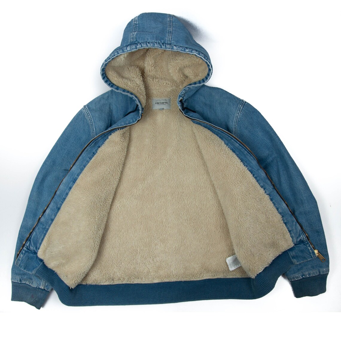 Carhartt WIP Denim Active Jacket Sherpa Lined Rare Vintage Etsy