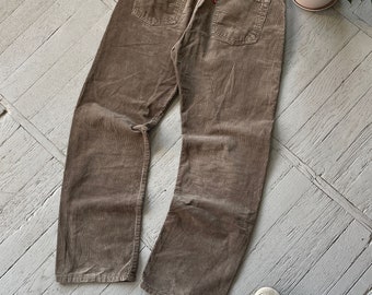 Vintage 90s Levi's 751 Red Tab Corduroy 5 pocket Regular Fit Jeans Brown Size 33