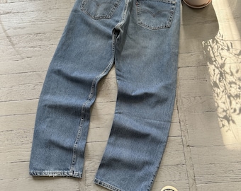 Jeans Vintage 90s Levi's 501 Regular Fit Lavado Azul Denim Talla 38
