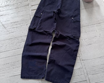 Vintage Tommy Hilfiger Relaxed Baggy Fit Cargo Work Pants Deep Blue Size 34
