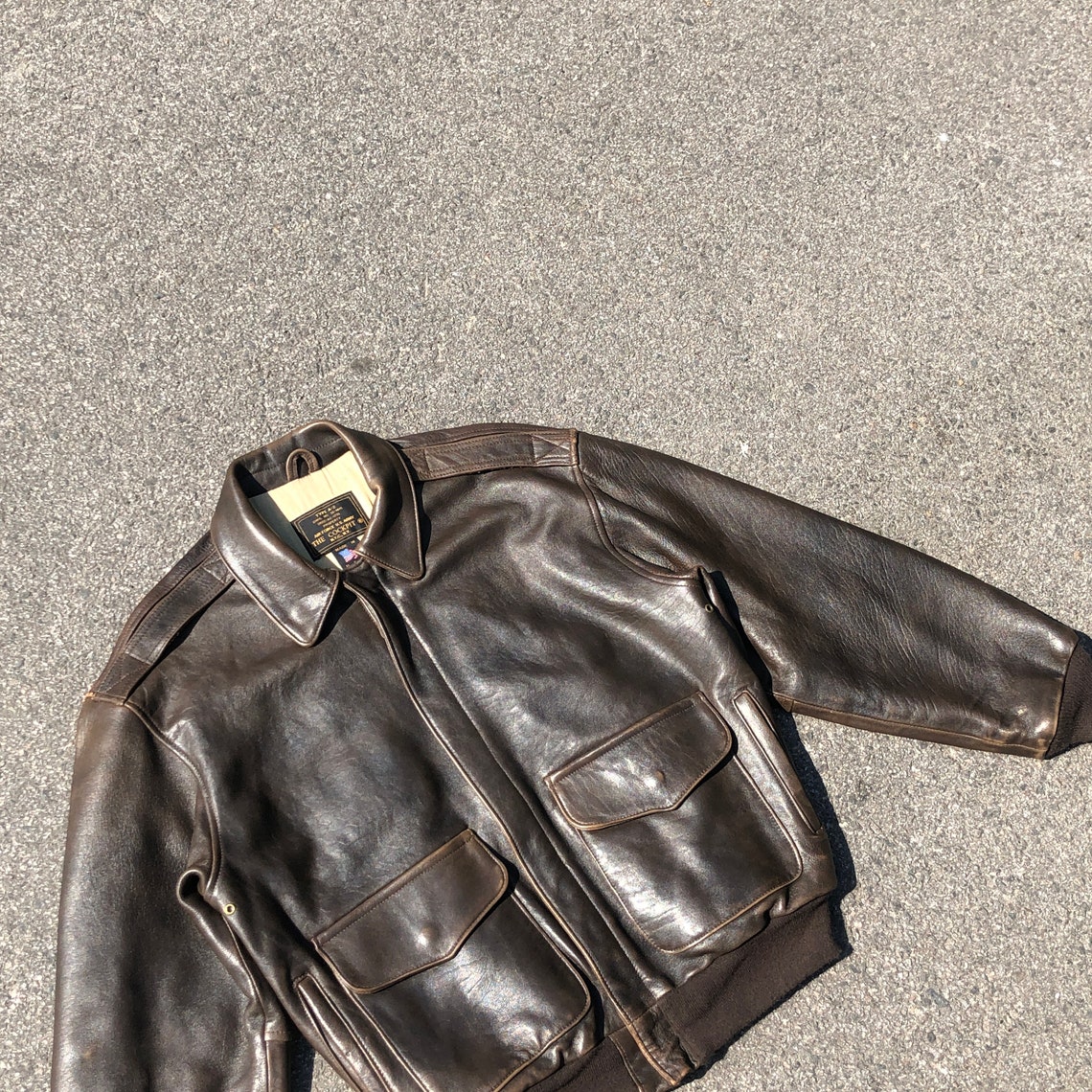 This is Vintage Cockpit A2 USAF Leather Jacket XL Brown USA Etsy