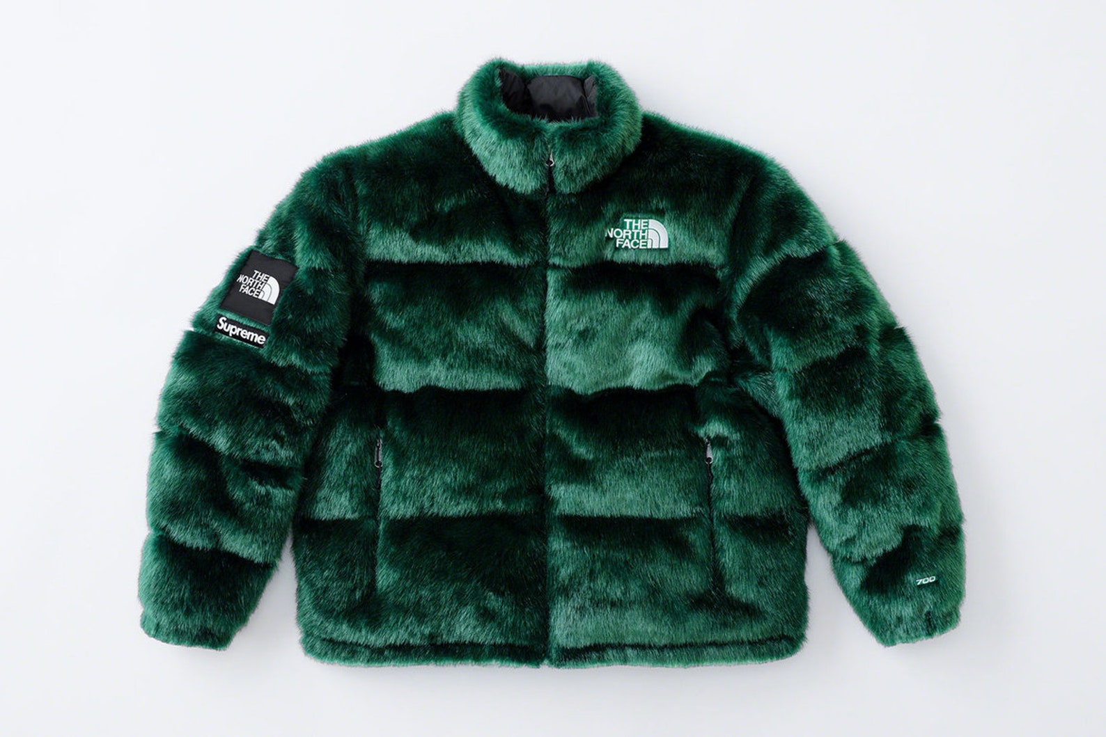 Supreme x The North Face Retro Faux Fur Nuptse Jacket Green | Etsy