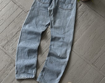 Vintage 90er Jahre Levi's 501 Washed Blau Klassisch Gerades Bein Regular Denim Jeans Größe 29x32