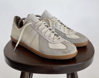 Vintage BW Sport GATs Sneakers Leder Weiß Militär Armee Größe 36