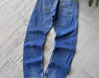 Vintage 90er Jahre Herren Levi's 501 Washed Blau Gerades Bein Regular Fit Denim Jeans Größe 32x32